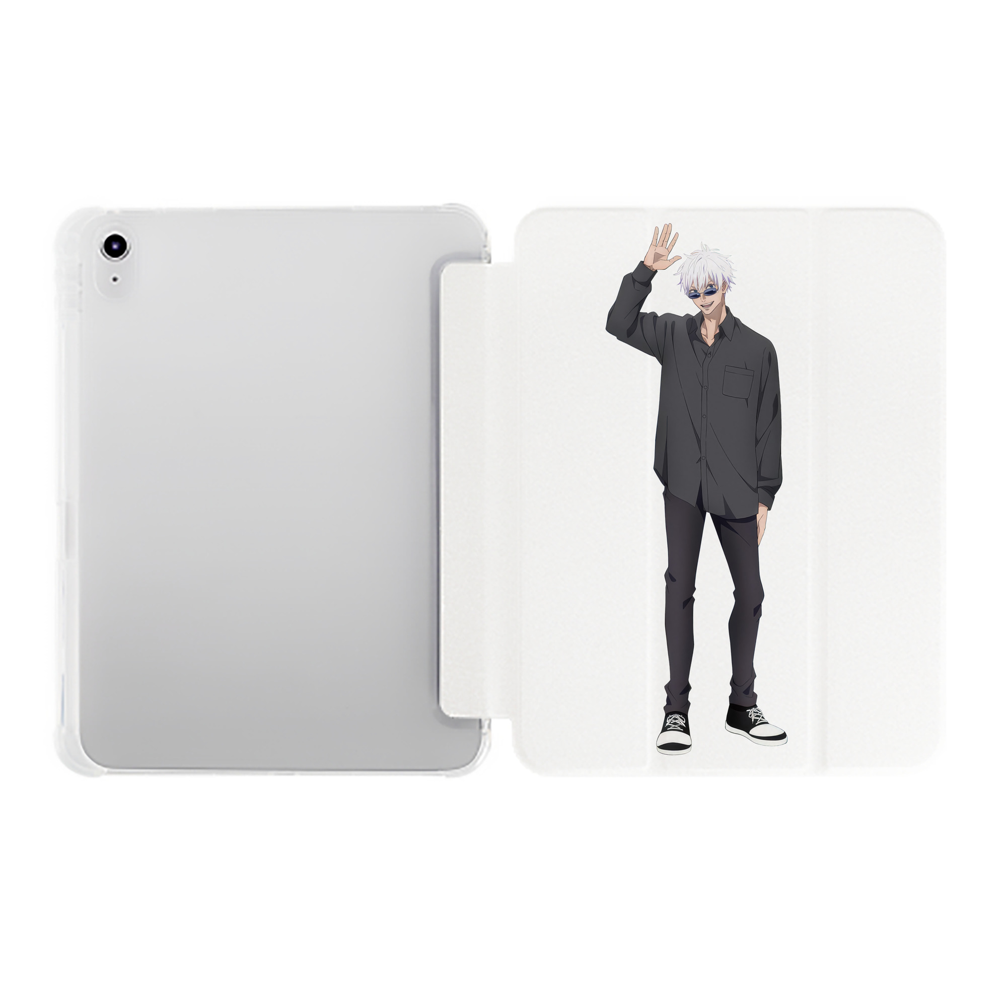 （画像用） 呪術廻戦 Jujutsu Kaisen IPad ケース ペン収納付き 三つ折りスタンド PUレザー×シリコン 対応機種9.5/10.5/10.9インチ